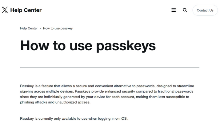 兰洋镇苹果维修店铺分享iOS用户如何通过通行密钥(Passkey)登录 