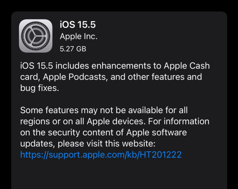 兰洋镇苹果手机维修分享iOS 15.5 RC版更新内容及升级方法 