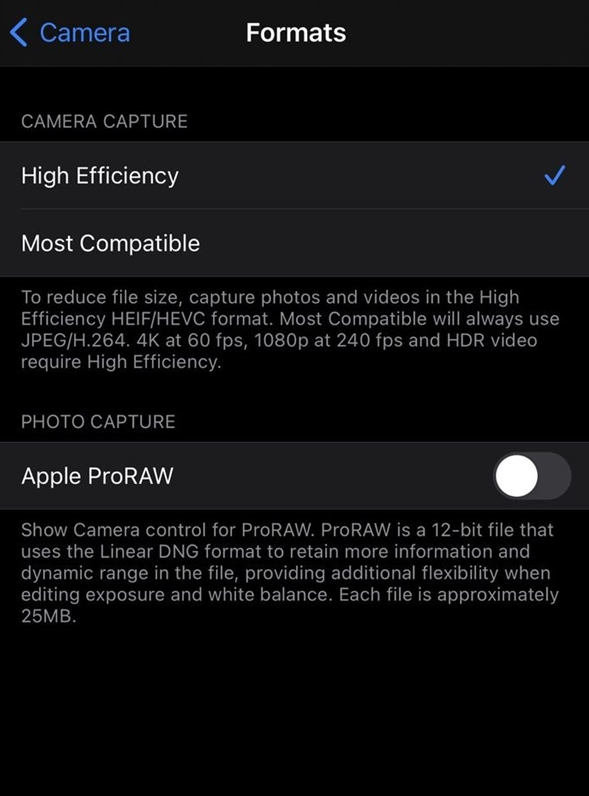 兰洋镇苹果手机维修分享如何为 iPhone 12 Pro/Max 启用 ProRAW 照片格式 